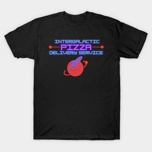 Intergalactic Pizza Delivery Stars Retro Planet T-Shirt